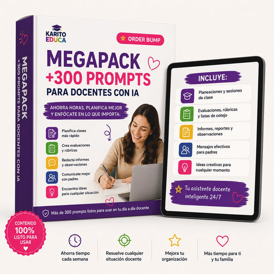 MEGAPACK DE 300 PROMPTS PARA DOCENTES CON IA